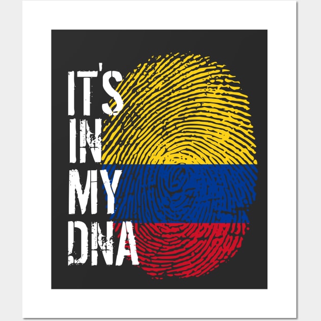 Colombia Flag Fingerprint My Story DNA Colombian Wall Art by Your Culture & Merch